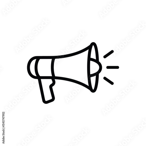 Simple line icon of a megaphone for announcement