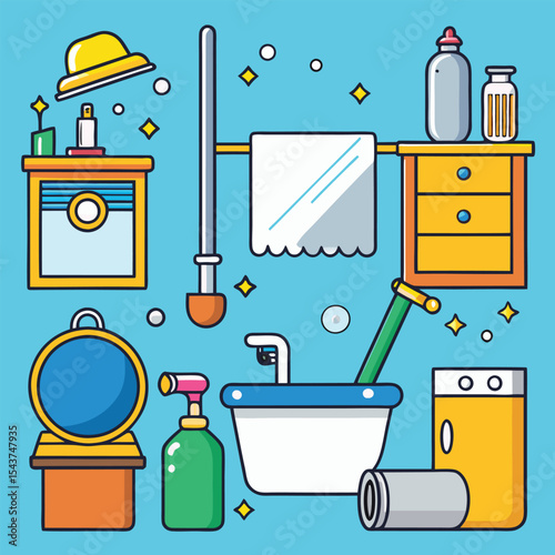Bathroom elements vector illustration