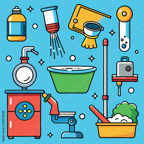 Bathroom elements vector illustration