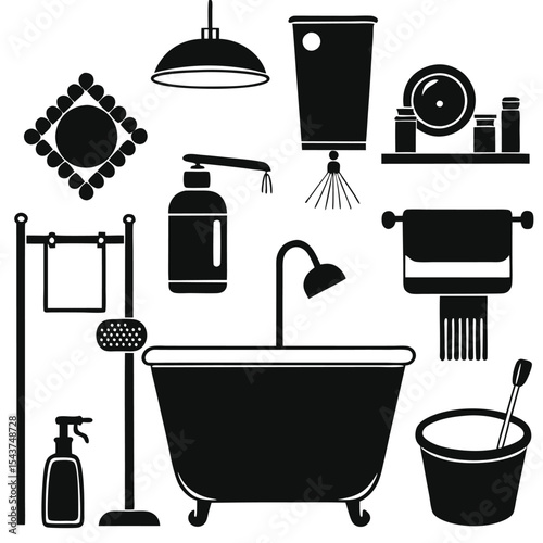 Bathroom elements vector illustration