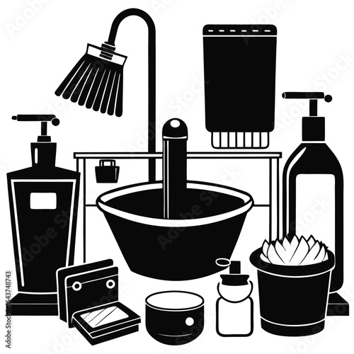 Bathroom elements vector illustration