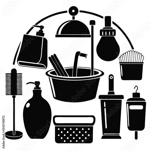 Bathroom elements vector illustration