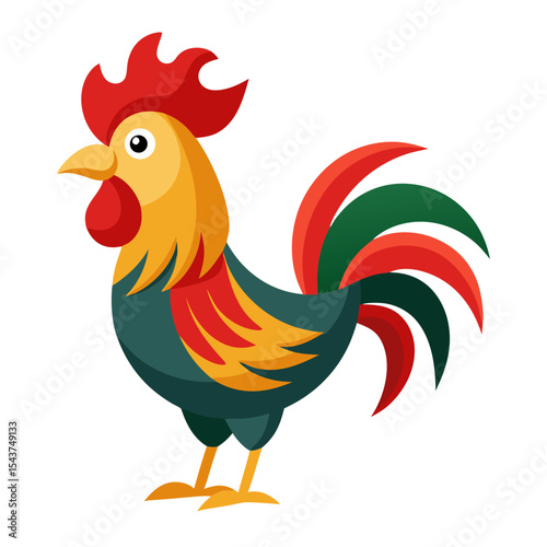 rooster isolated on white background