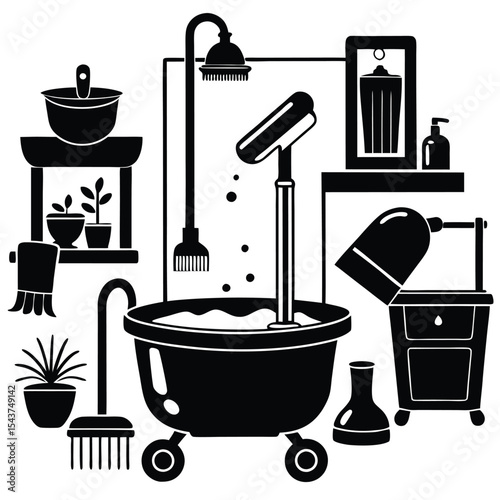 Bathroom elements vector illustration