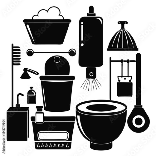 Bathroom elements vector illustration