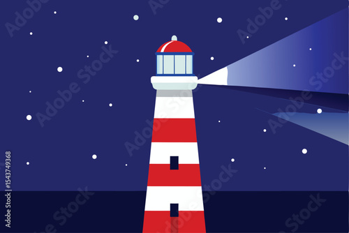 Lighthouse Guiding Light at Night Beacon of Hope and Navigation