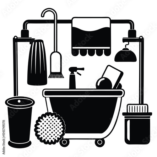 Bathroom elements vector illustration