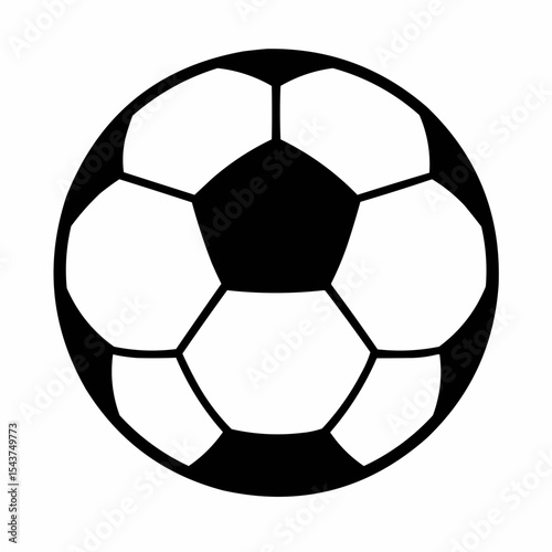 Vector Soccer Ball Icon on White Background