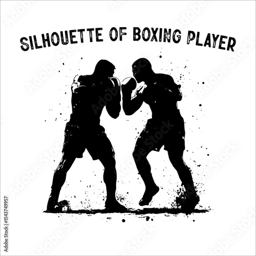 Silhouette of a Boxer in Fighting Stance.