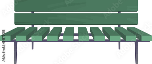 Green Wooden Bench in the Park: A tranquil wooden park bench, painted in refreshing green hues, offers a serene spot for rest and contemplation, perfect for outdoor relaxation and leisure.
