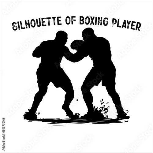 Silhouette of a Boxer in Fighting Stance.