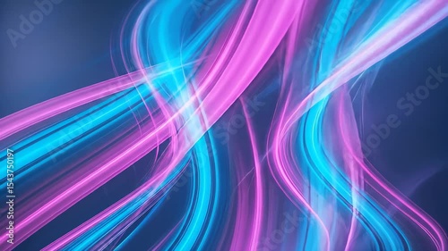 Dynamic Flow: Abstract Pink and Blue Light Streaks in Motion