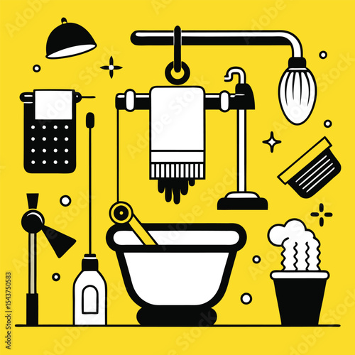 Bathroom elements vector illustration
