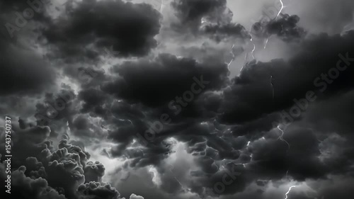 Cloudy Black and White Sky