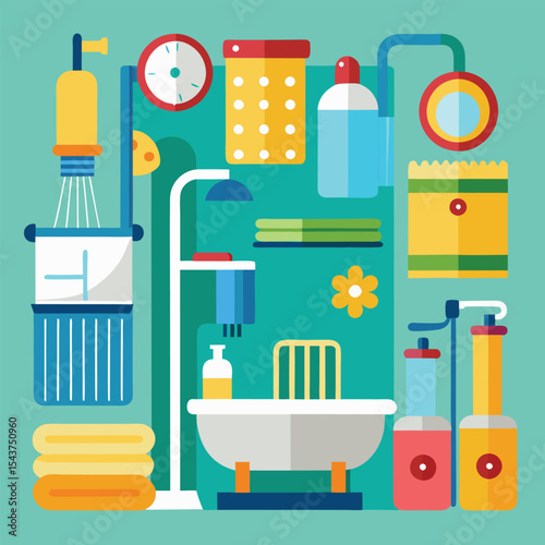 Bathroom elements vector illustration