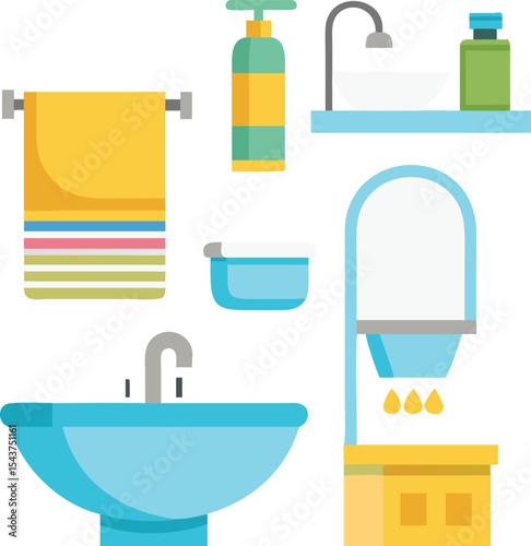 Bathroom elements vector illustration