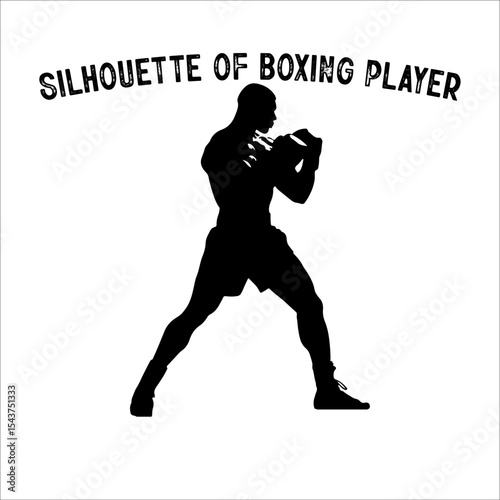 Silhouette of a Boxer in Fighting Stance.