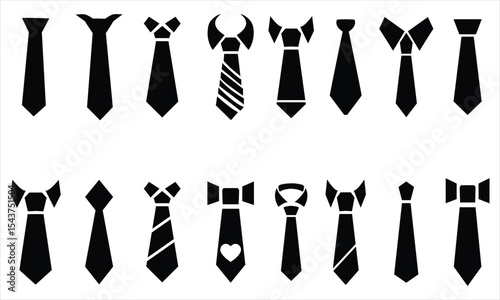 Set of Stylish Vector Tie Illustrations – Formal Neckwear and Bowtie Collection
