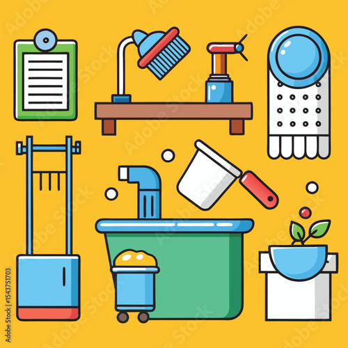 Bathroom elements vector illustration