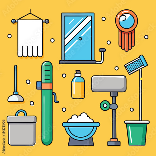 Bathroom elements vector illustration