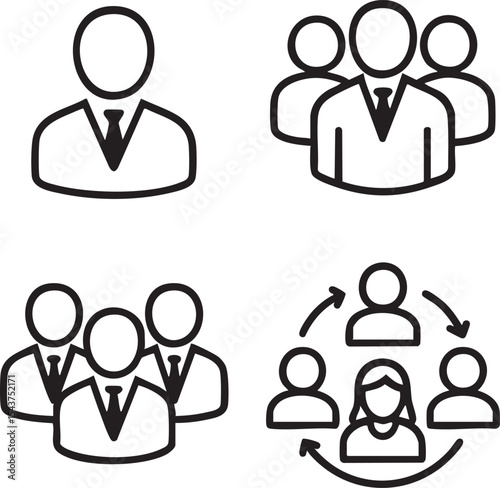 people and family Line Editable Icons set. Vector illustration in modern thin line style of relationships related icons