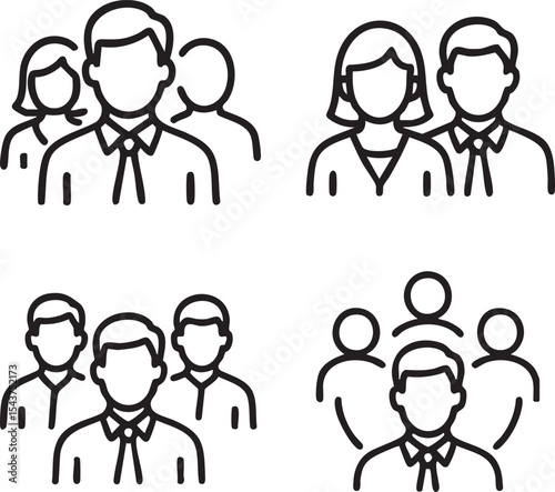 people and family Line Editable Icons set. Vector illustration in modern thin line style of relationships related icons