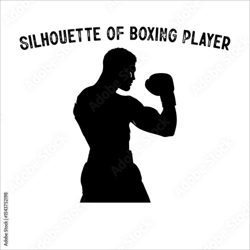 Silhouette of a Boxer in Fighting Stance.