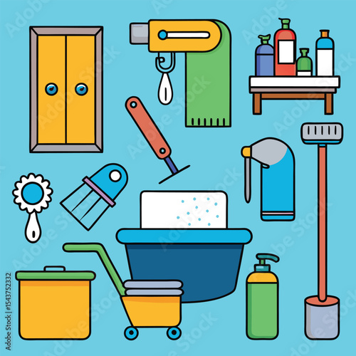 Bathroom elements vector illustration
