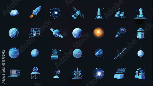 Rocket Launch in Cosmic Universe: Spacecraft Illustrations & Astronomical Art