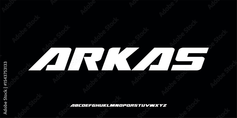 Obraz premium Vector illustration of bold italic style alphabet letters and geometric design. Suitable for technology, automotive, game titles, e-sports, futuristic branding, science fiction logos.
