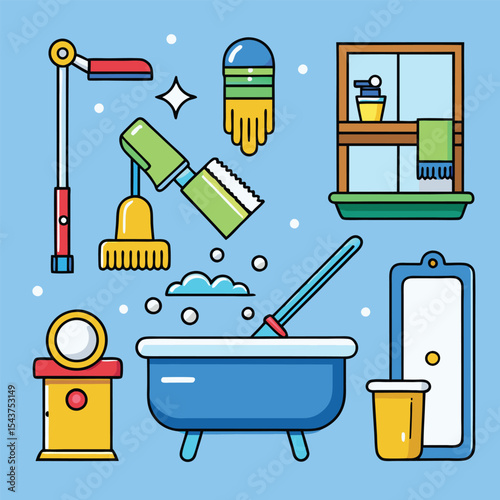 Bathroom elements vector illustration