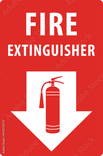 Red Fire extinguisher. Firefighters tools for flame fighting attention colored vector symbol for fire station, Fire extinguisher sign, vector illustration