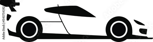 Sleek Sports Car Silhouette Vector Illustration of a Modern Racecar