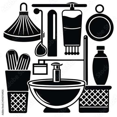 Bathroom elements vector illustration
