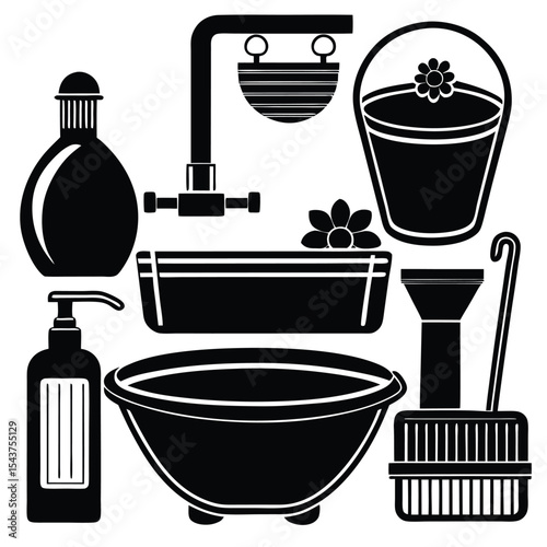 Bathroom elements vector illustration