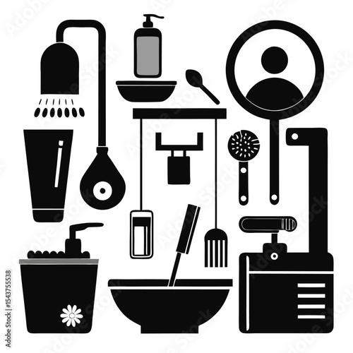 Bathroom elements vector illustration