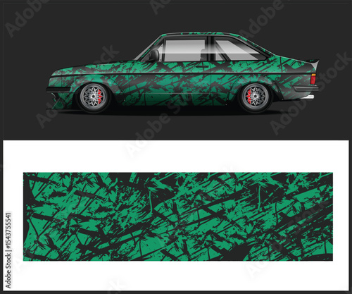 Red and Black Abstract Race Car Design and Livery