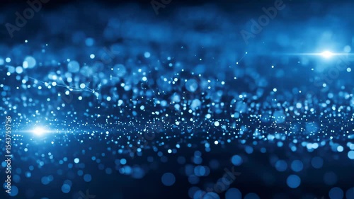 Dynamic Blue Particle Network: Abstract Tech Background Animation