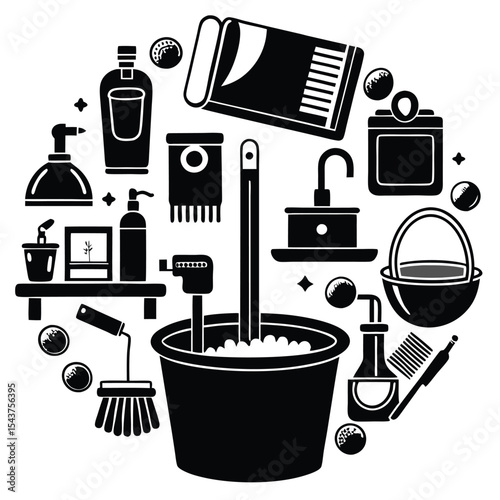 Bathroom elements vector illustration