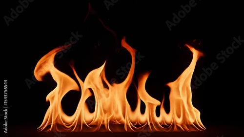 Dynamic Flames Against a Black Background