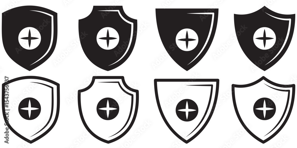 Safety health shield vector illustration. Health shield medical icon representing protection, healthcare, and safety. Ideal for medical, wellness, and security themes with outline and filled designs. Safety health shield vector illustration. Health shield medical icon representing protection, healthcare, and safety. Ideal for medical, wellness, and security themes with outline and filled designs.