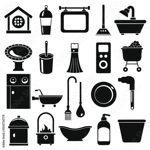 Bathroom elements vector illustration