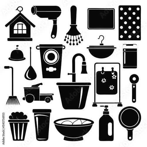 Bathroom elements vector illustration