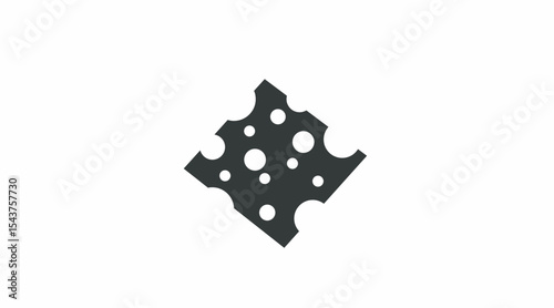 Cheese Icon. Vector isolated editable black and white linear illustration of a slice of Cheese.