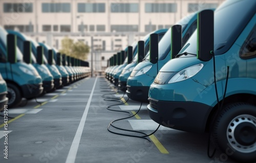 Electric Car. Modern Electric Vehicle. Electric Car Charging at Station. Eco-Friendly Vehicle Connected to Power Source. Clean Energy and Sustainable Transportation Concept with copy space.	