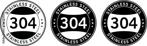 black and silver stainless steel 304 quality badges in round design used for durable product labeling	