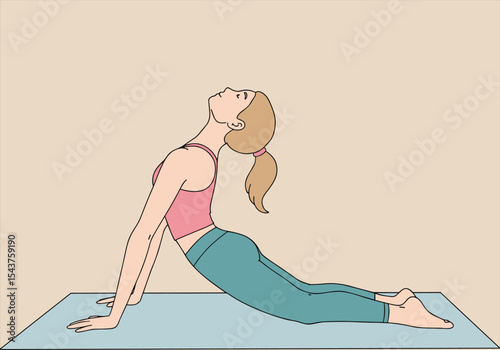 Young woman doing yoga exercise for health and fitness