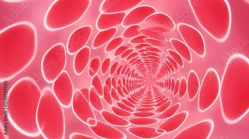 Dynamic Red Blood Cell Tunnel: Abstract Medical Animation