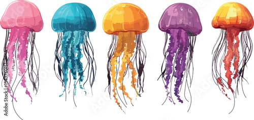 Collection of jellyfish illustration