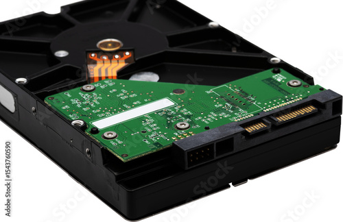 SATA HARD DISK ON WHITE BACKGROUND